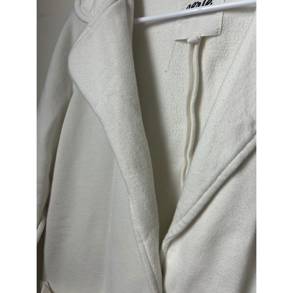 Aerie White Unstructured Blazer Jacket M Sweater Costal Minimalist Boho Preppy - Picture 6 of 10